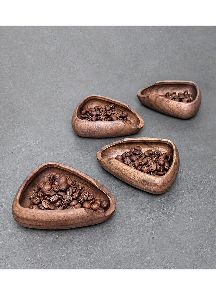 AROAQ Wooden Walnut Coffee Bean Measuring Tray and Cup Espresso Bean Weight Spoon and Storage Bowl - Image 1