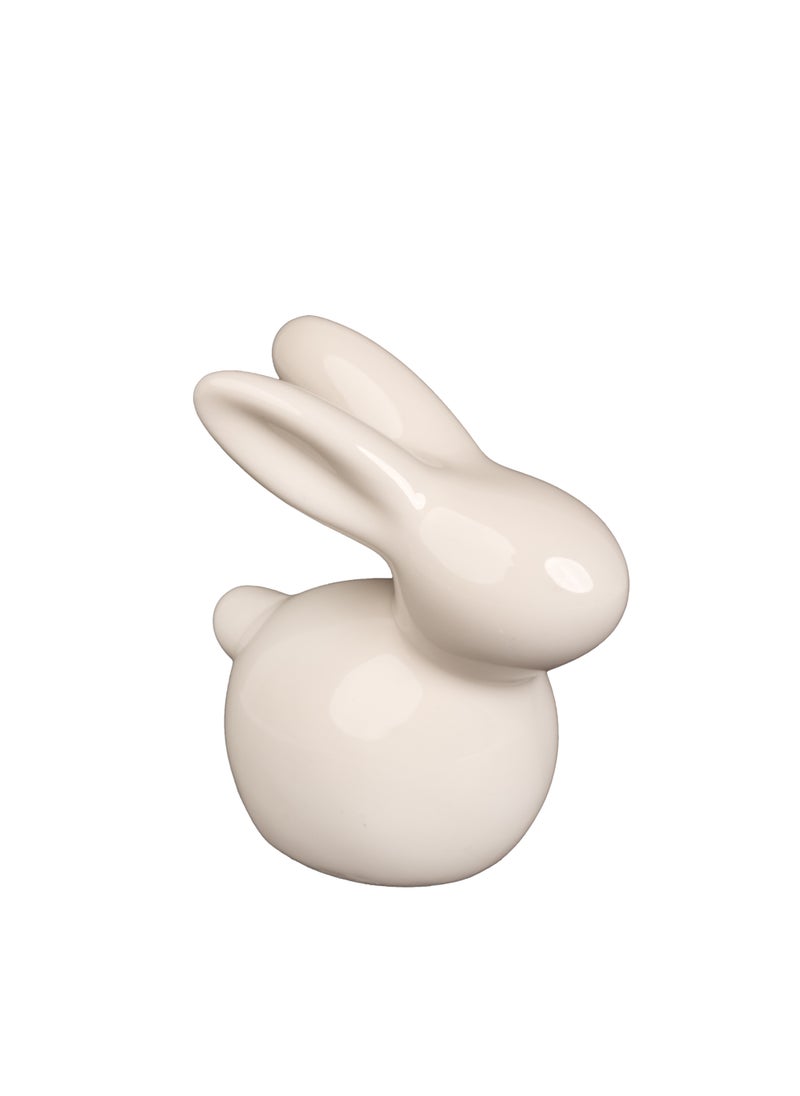 Gulf Flowers Gulf Flowers Ceramic Easter Bunny – 7.5cm x 7cm White Bunny Figurine for Easter Decor, Home Decoration, Gift & Festive Display 
