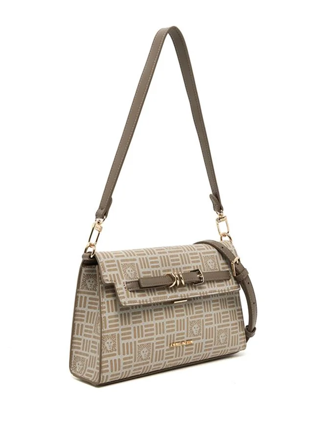 Anne Klein Patterned PU Flap Shoulder Bag