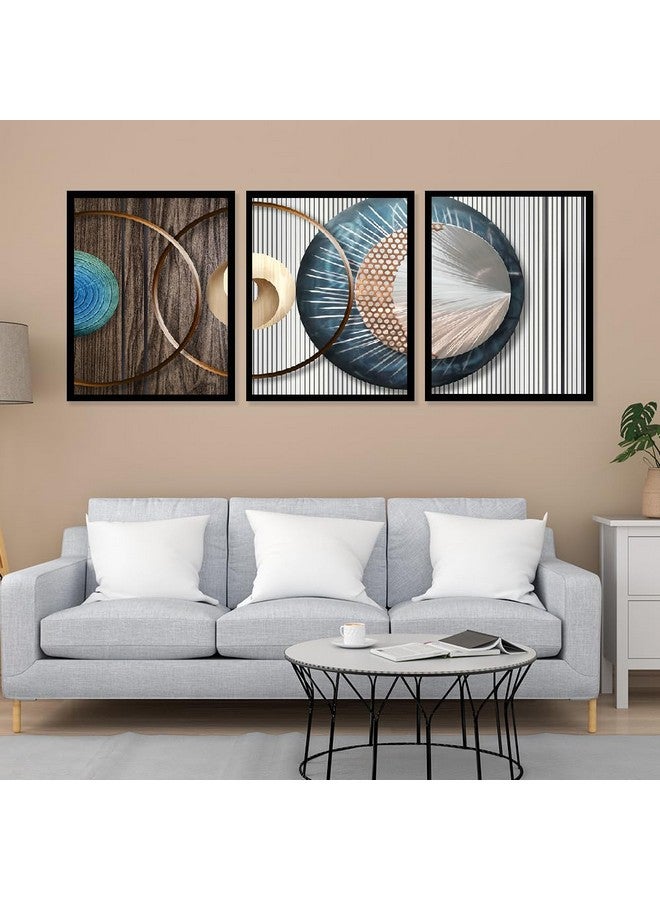DEKORSTATION Set of 3 Modern Art Wall Decor Paintings with Frame for Home Decoration Painting for Living Room Bedroom Office Wall Décor DS42 (12 x 16 Inch) - Image 3