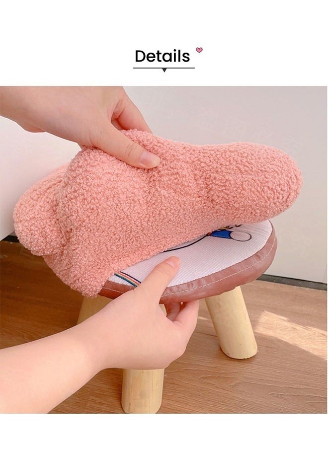 HQ-GAMING - Flower Stool Under Desk Step Stool Foot Rest Pouf Multifunctional Shoes Changing Cute Sofa Stool Small Foot Stool for Porch Living Room Bedside Apartment (Pink) - Image 1