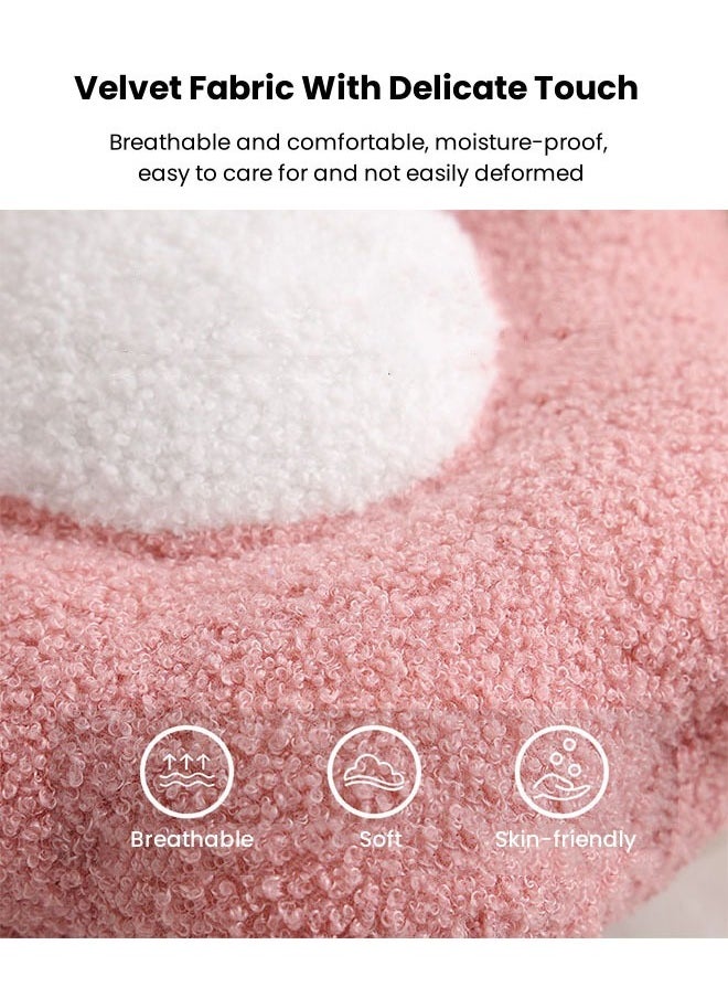HQ-GAMING - Flower Stool Under Desk Step Stool Foot Rest Pouf Multifunctional Shoes Changing Cute Sofa Stool Small Foot Stool for Porch Living Room Bedside Apartment (Pink) - Image 1