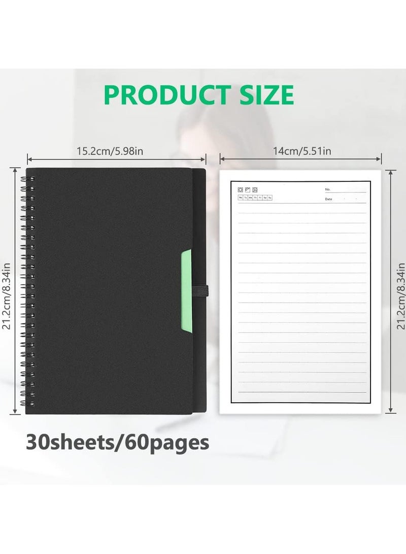 Reusable Digital Notebook Smart Notepad A5 Wirebound Notebook To Do List Pad  with 2 Pen Sticky Notes Flags and Wipe Lined Notebook for Quick Sketch Cloud Storage and Reuse