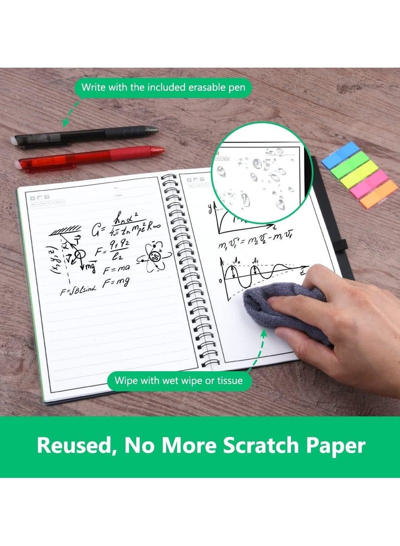 Reusable Digital Notebook Smart Notepad A5 Wirebound Notebook To Do List Pad  with 2 Pen Sticky Notes Flags and Wipe Lined Notebook for Quick Sketch Cloud Storage and Reuse