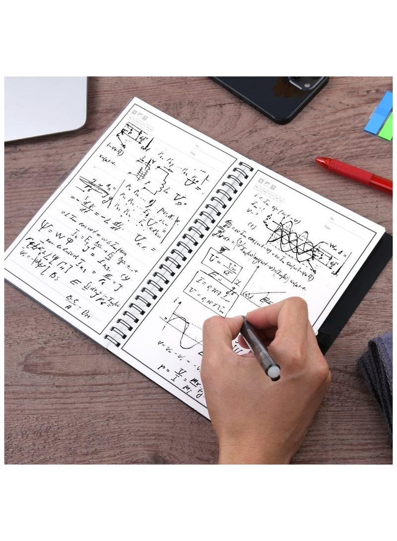 Reusable Digital Notebook Smart Notepad A5 Wirebound Notebook To Do List Pad  with 2 Pen Sticky Notes Flags and Wipe Lined Notebook for Quick Sketch Cloud Storage and Reuse