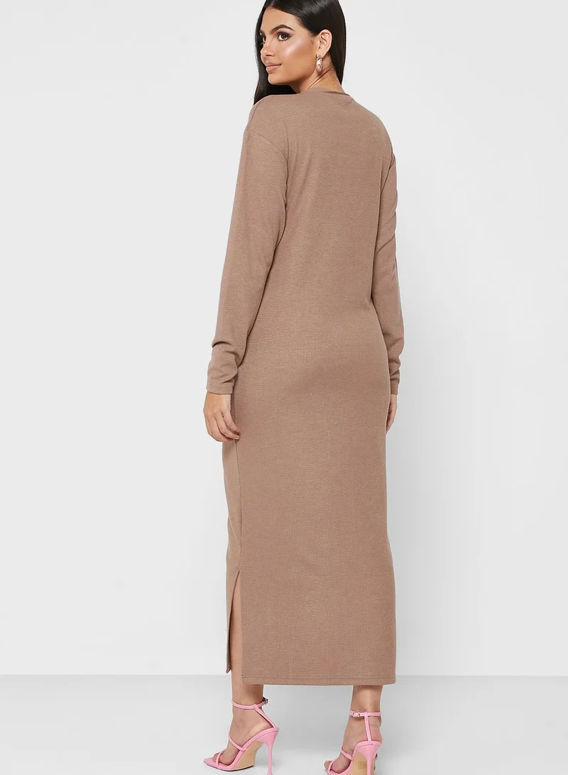 KAYFI Side Split Button Detail Longline  Cardigan