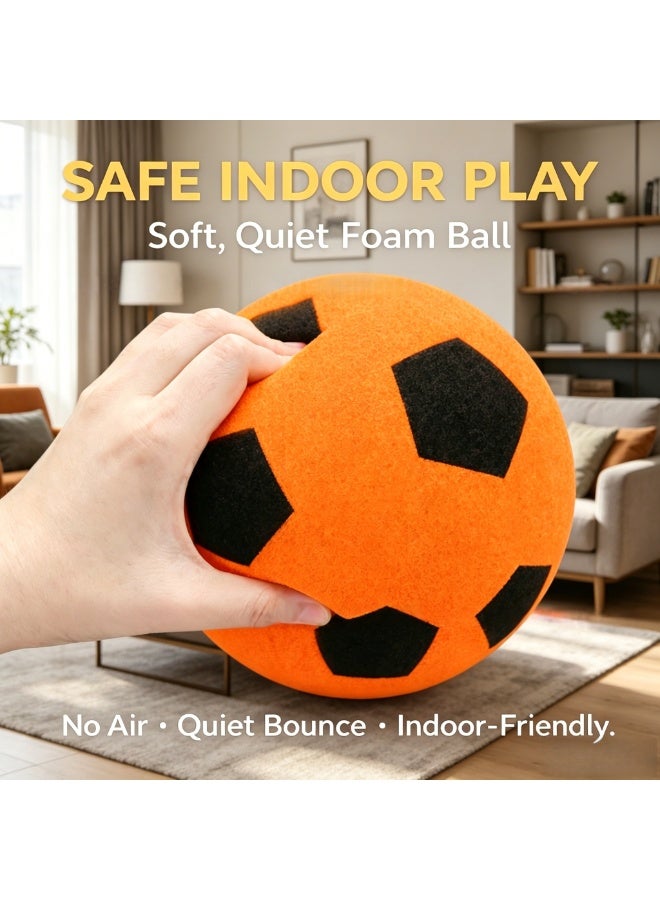 Silent Indoor Foam Soccer Ball, 18cm Soft Sponge Training Football, Noiseless High Bounce & Non-Marking TPU Material, Safe Indoor Practice Ball for Kids and Toddlers - Image 3