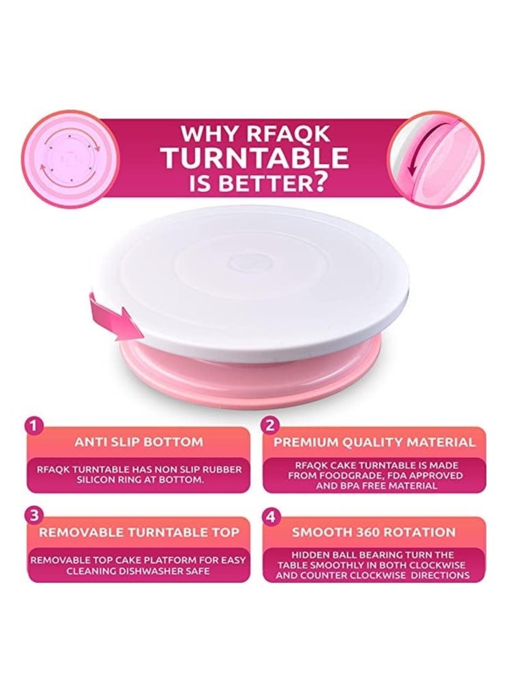 35PCs Cake Turntable and Leveler-Rotating Cake Stand with Non Slip pad-7 Icing Tips and 20 Bags- Straight & Offset Spatula-3 Sc Set -Baking Tools  - Image 3