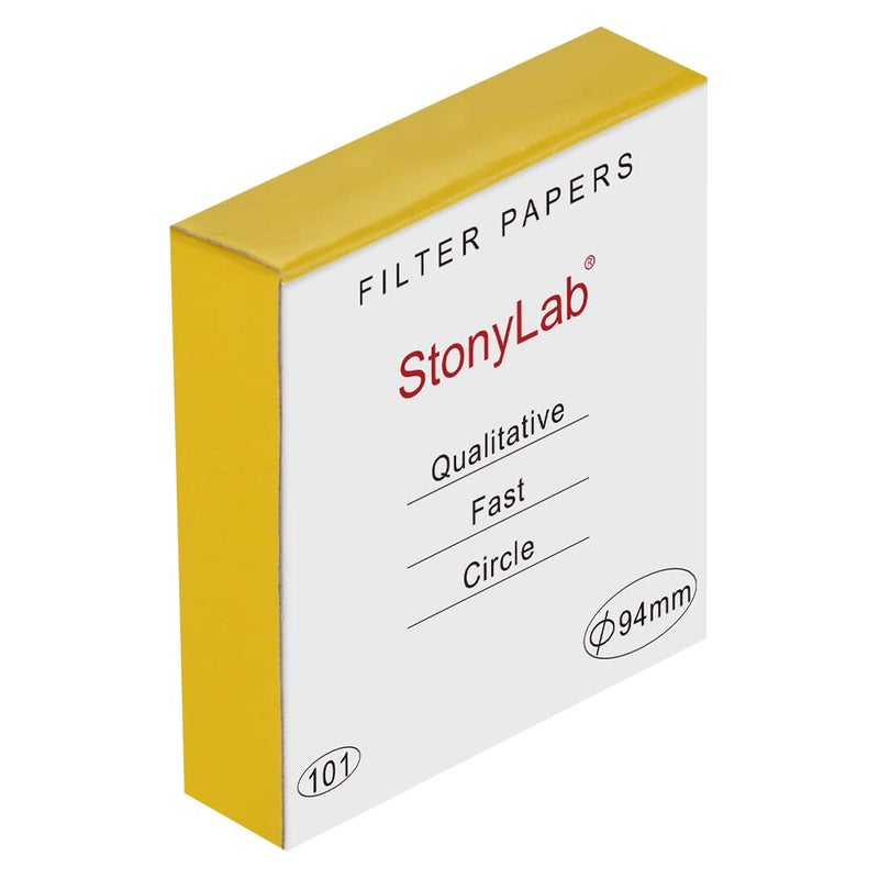 stonylab Qualitative Filter Paper, 94 mm Diameter Fast Speed Cellulose Filter Paper Circles, 25 Microns Particle Retention, 100 Packs - Image 1
