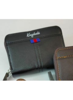 Kingdushi Men's Black Leather Zipper Wallet – Sleek, Secure & Stylish for Everyday Use