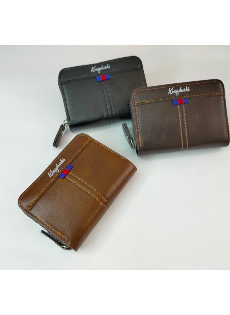 Kingdushi - Kingdushi Men's Black Leather Zipper Wallet – Sleek, Secure & Stylish for Everyday Use - Image 1