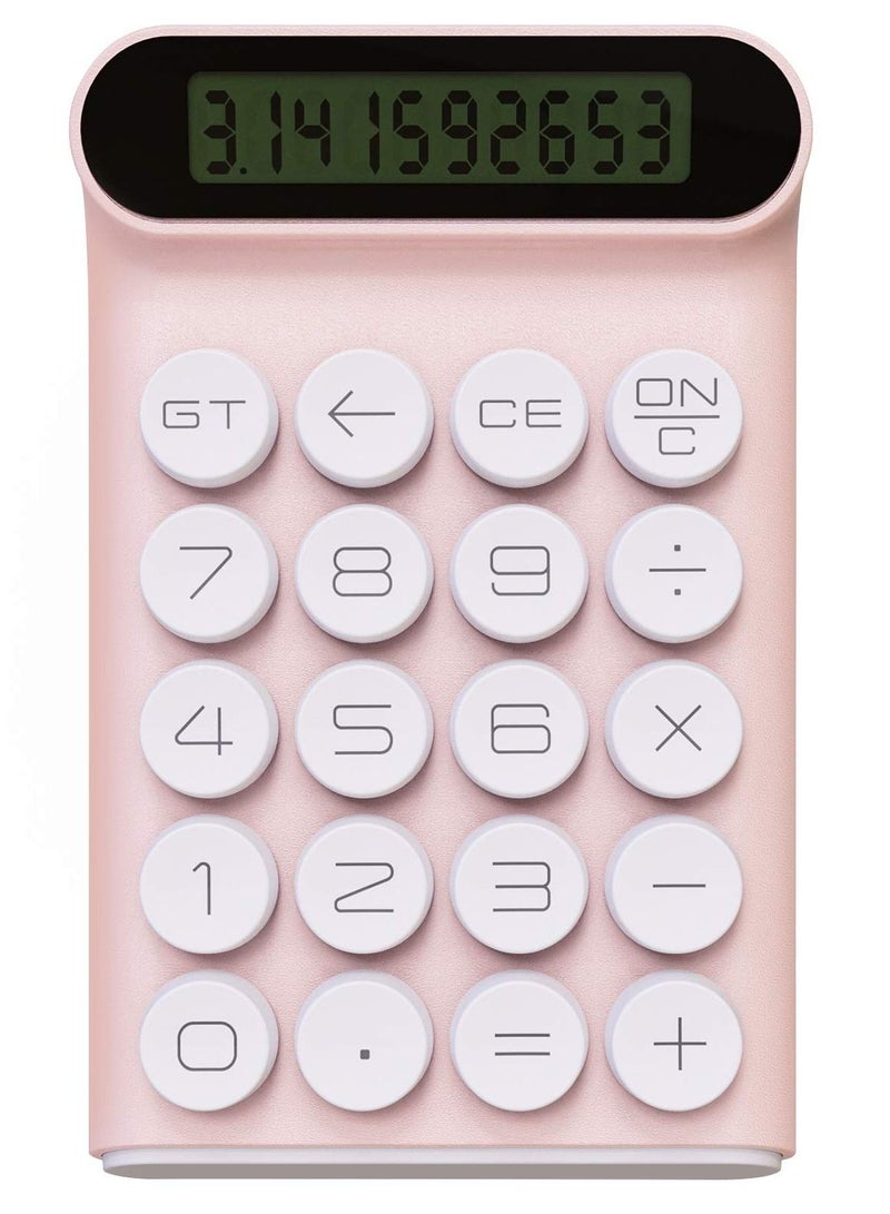 SYOSI Mechanical Switch Calculator, Handheld for Daily and Basic Office,10 Digit Large LCD Display (Pink) - Image 1