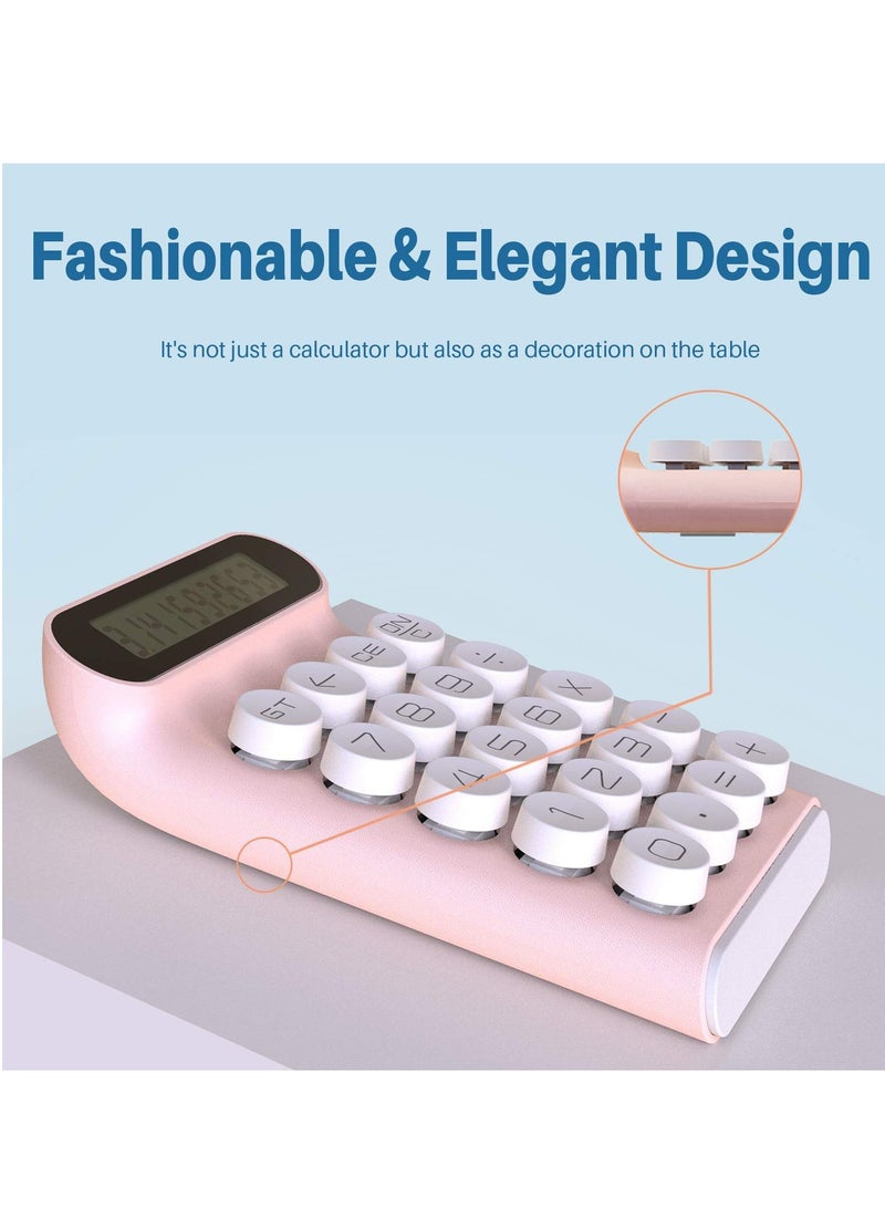 SYOSI Mechanical Switch Calculator, Handheld for Daily and Basic Office,10 Digit Large LCD Display (Pink) - Image 2