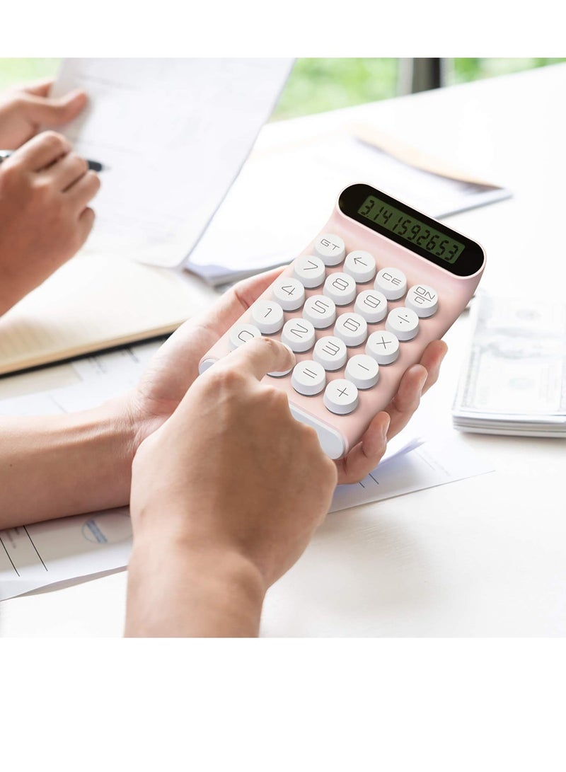 SYOSI Mechanical Switch Calculator, Handheld for Daily and Basic Office,10 Digit Large LCD Display (Pink) - Image 3