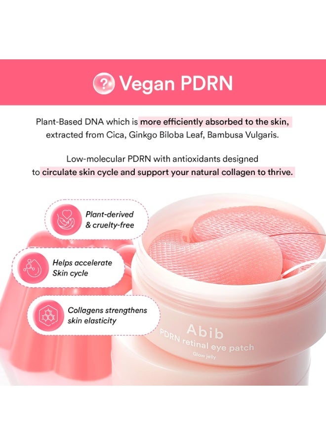 abib PDRN Retinal Eye Patch Glow jelly 60 Patches, Korean Under Eye Patches for Puffy Eyes and Dark Circles, Anti-Wrinkle, Collagen, Caffeine, Niacinamide - Image 3