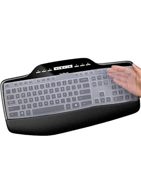 Clear Silicone Keyboard Cover for Logitech MK710 MK735 MK700 Wireless Ultra Thin Protector Skin, Accessories for Logitech MK710-RB