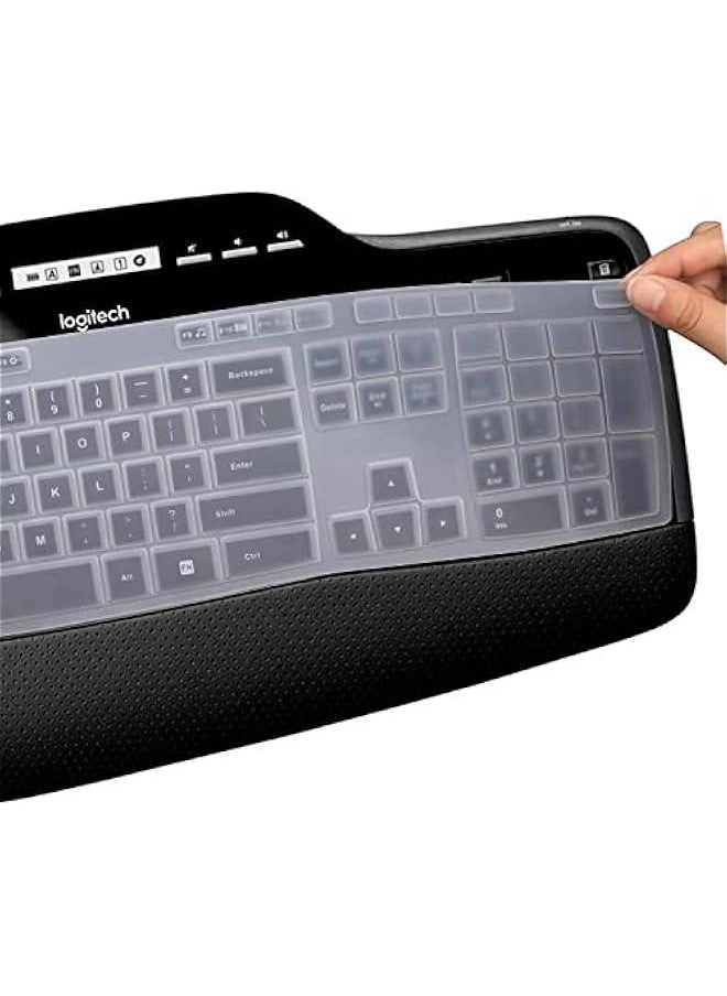 Clear Silicone Keyboard Cover for Logitech MK710 MK735 MK700 Wireless Ultra Thin Protector Skin, Accessories for Logitech MK710-RB