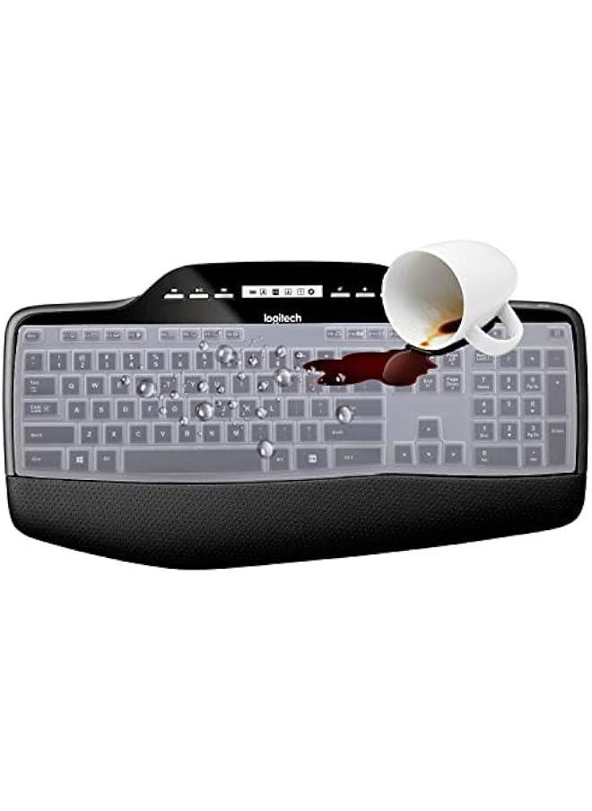 Clear Silicone Keyboard Cover for Logitech MK710 MK735 MK700 Wireless Ultra Thin Protector Skin, Accessories for Logitech MK710-RB
