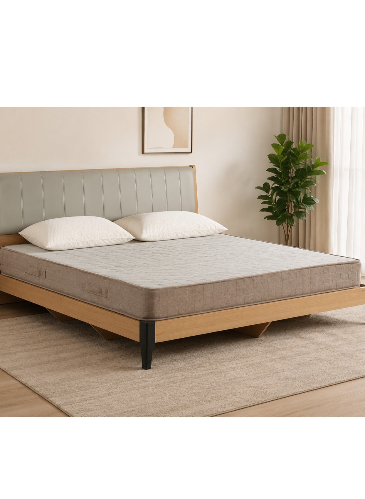 ROYALOAK Bloomz Queen Size Mattress 8 Inches | Bonnell Spring | Luxury Knitted Fabric | PU Foam with Bonnell Spring Support | Ideal Queen Size Bed Mattress | Designed for Lasting Comfort and Daily Use