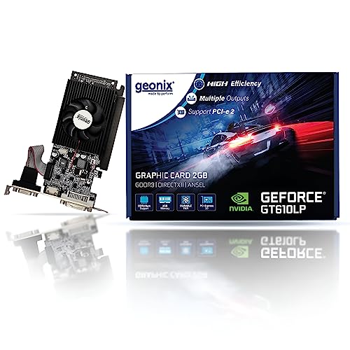 GEONIX Geforce GT-610LP 2GB ddr3_sdram pci_e Memory Graphics Card | VGA/HDMI/DVI Video Output | 3 Years Warranty - Image 1