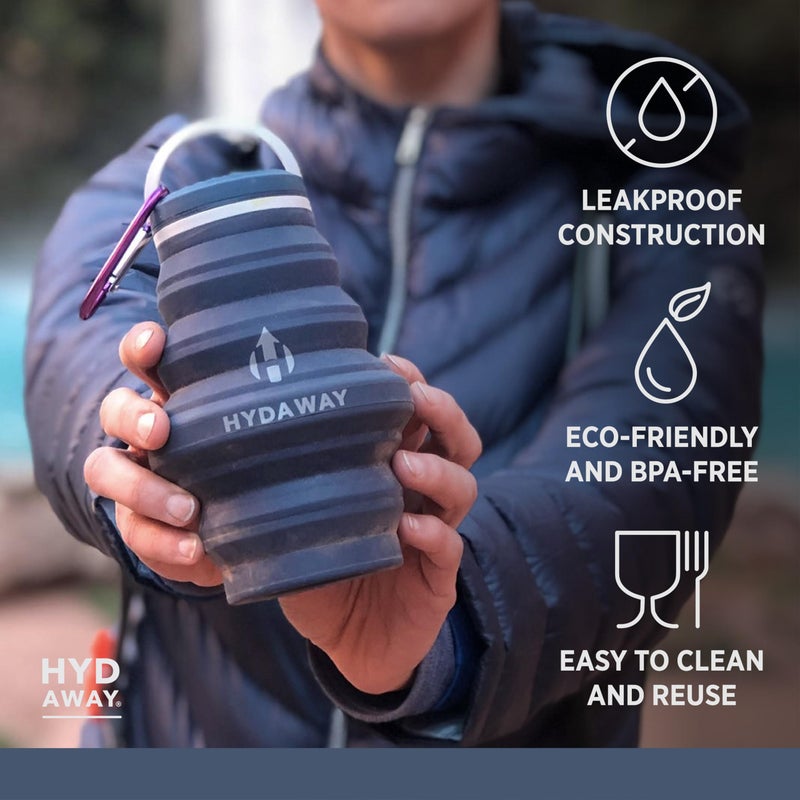 HYDAWAY 17oz Travel Collapsible Water Bottle - BPA-Free, Leakproof, Lightweight, Space-Saving - Image 3