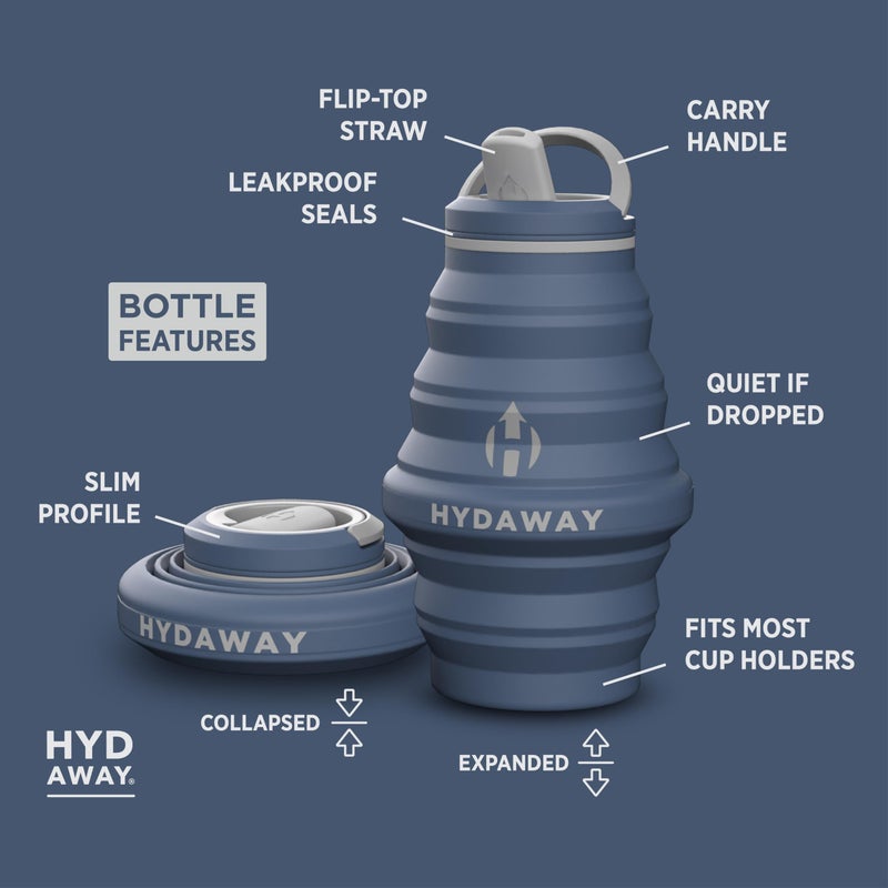 HYDAWAY 17oz Travel Collapsible Water Bottle - BPA-Free, Leakproof, Lightweight, Space-Saving - Image 5