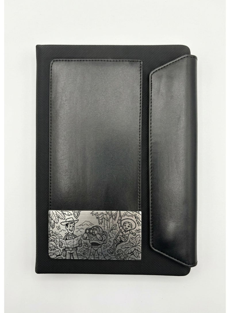 Black Leather Notebook with Toy Story Design – Premium Cartoon Style - Image 3