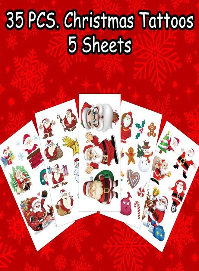 R&S 5 Sheets - Christmas Santa Temporary Tattoos, Waterproof & Non-Toxic, Safe for Kids & Adults, 10.5x6cm - Image 2