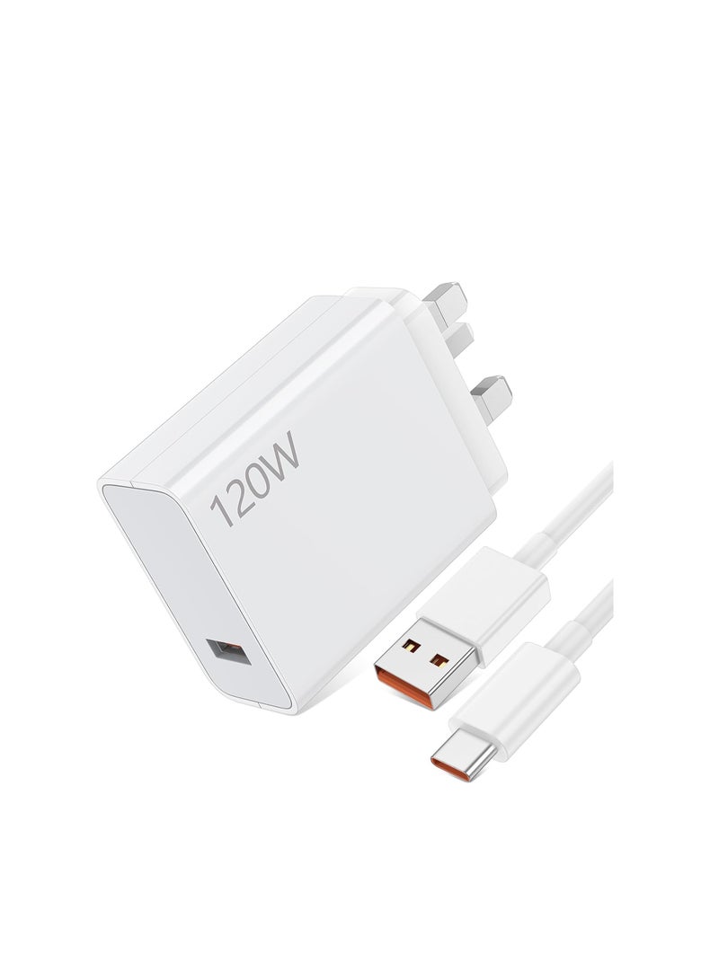 شاحن سريع USB C بقوة 120 واط لهواتف Xiaomi 15/14/13 Lite/13/13 Pro/12S/10T/11T/12T/12 12X، Redmi Note 14/13/12/12 Pro/11 Pro+ 5G/11 Pro/11/10 9 Pro 11S/12، Poco F6/F5/F4/X6/X5/X4 Pro 5G/X4 GT/F3 X3 M5S/X5 Pro، شاحن سريع Type C 1M - Image 1