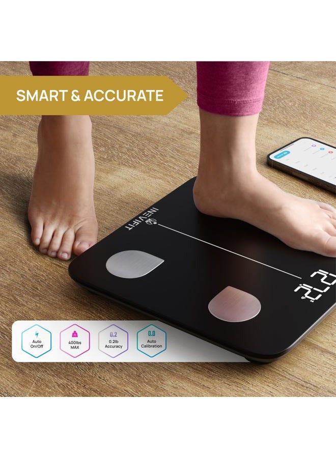 INEVIFIT Smart Body Fat Scale, BMI Highly Accurate Bluetooth Digital Bathroom Body Composition Analyzer. Measures Body Fat, Water, Muscle, Bone Mass & More for Unlimited Users - Image 5