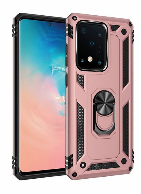 Case for Galaxy S21 Fe 5G Protector Heavy Duty with Magnetic Ring Kickstand Anti-Fall Shockproof Bumper Cover FE Men Women Rose Gold