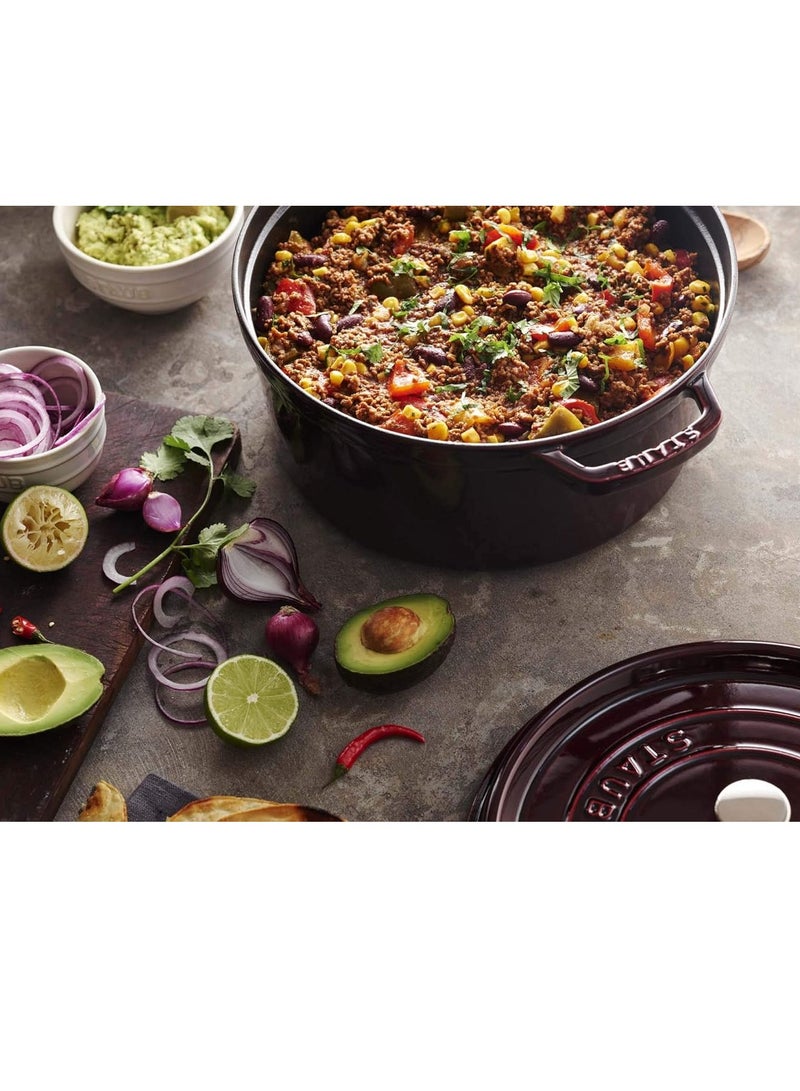 ستوب قدر دائري من ستوب 28 سم ن سعه 6.7 لتر مصنوع من حديد الزهر مناسب لجميع انواع المواقد امن لإستخدام الفرن و مناسب للشواء - Image 3