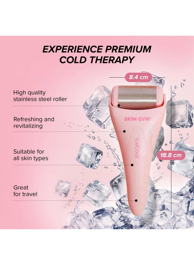 SKIN GYM IceCool Ice Roller, Stainless Steel Cryo Facial Tool for Puffiness and Redness Relief  - Image 4