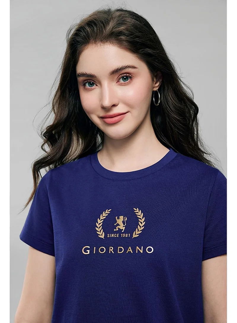 Giordano  Women’s Regular Fit Cotton Crew Neck Printed Tee for Women | Best Price UAE