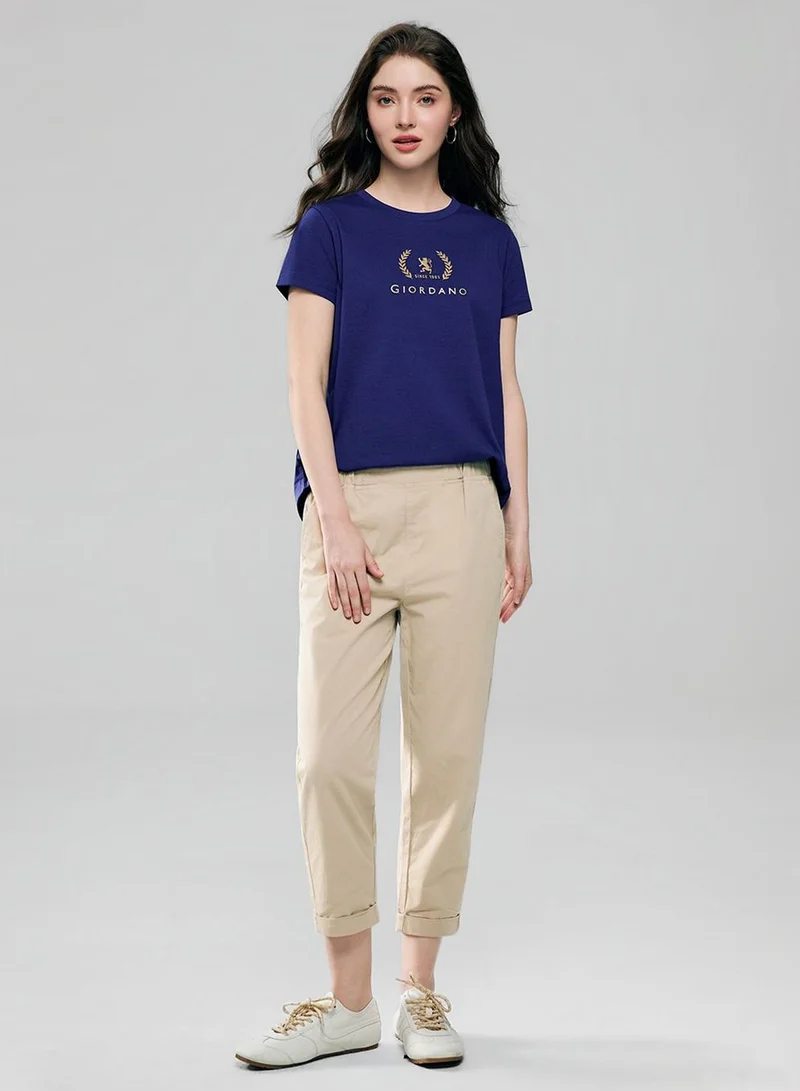 Giordano  Women’s Regular Fit Cotton Crew Neck Printed Tee for Women | Best Price UAE