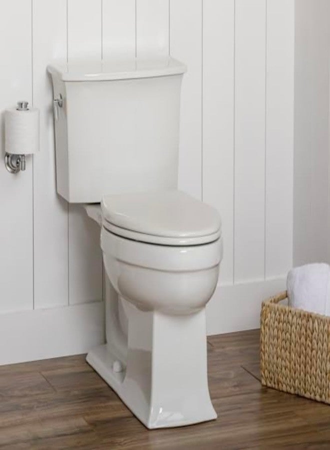 Bemis Alesio Slow Close Toilet Seat, Sleek Chrome Hinges and Adjustable Perfect Fit Wood Seat, Made in USA, Round, White - Image 3