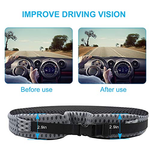 CarQiWireless 2024 Upgrades Car Coccyx Seat Cushion Pad for Sciatica Tailbone Pain Relief, Heightening Wedge Booster Seat Cushion for Short People Driving, Truck Car Accessories Driver, for Office Chair - Image 3