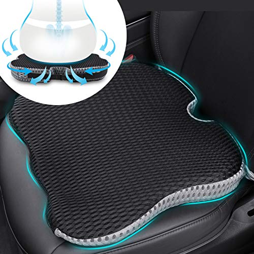 CarQiWireless 2024 Upgrades Car Coccyx Seat Cushion Pad for Sciatica Tailbone Pain Relief, Heightening Wedge Booster Seat Cushion for Short People Driving, Truck Car Accessories Driver, for Office Chair - Image 1