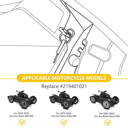 RERPRO رافعة فرامل الانتظار القابلة للقفل RERPRO متوافقة مع 2019-2024 Can-Am Ryker، إصدار Rally، Sport، 600، 900 ملحقات رافعة الفرامل اليدوية مع المفاتيح، بديل لـ #219401021 - Image 2