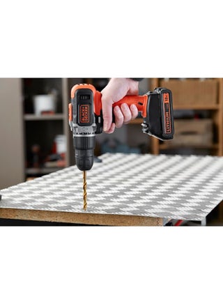 18V 1.5Ah Li-Ion Cordless Electric Compact Drill Driver with 2 Batteries in Kitbox for Wood Drilling & Screwdriving/Fastening, Orange/Black - BCD001C2K-GB, Orange/Black - view 5