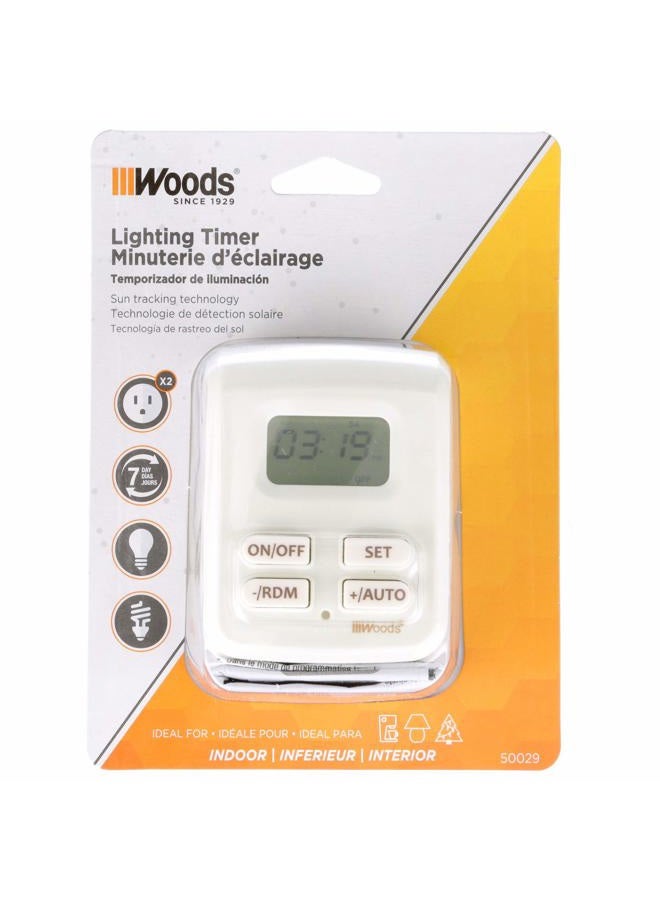 Woods 50029WD مؤقت فلكي داخلي يعمل بالتيار الكهربائي، 2 مخرج مؤرض - Image 5