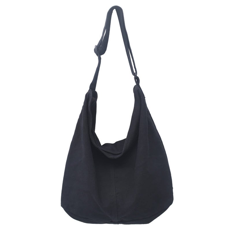 GAXOS Aesthetic Cute Messenger Bag for School Vintage Black Canvas Crossbody for Women Shoulder Laptop Bag - Image 1