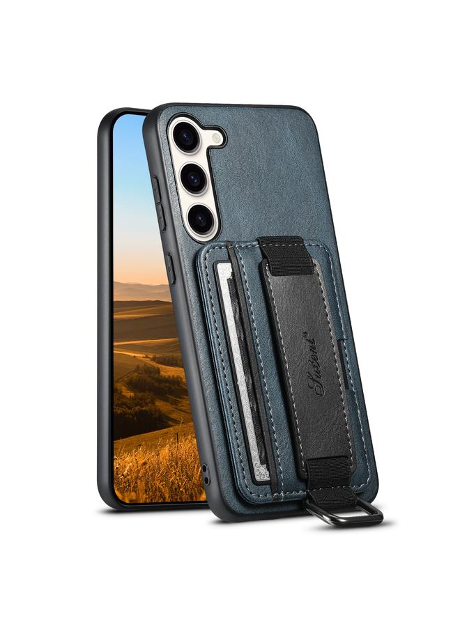 سوتين جراب لهاتف Samsung Galaxy S23 5G H13 محفظة بطاقات وحزام معصم وحامل جراب هاتف من البولي يوريثان - Image 1