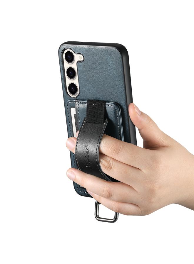 سوتين جراب لهاتف Samsung Galaxy S23 5G H13 محفظة بطاقات وحزام معصم وحامل جراب هاتف من البولي يوريثان - Image 3