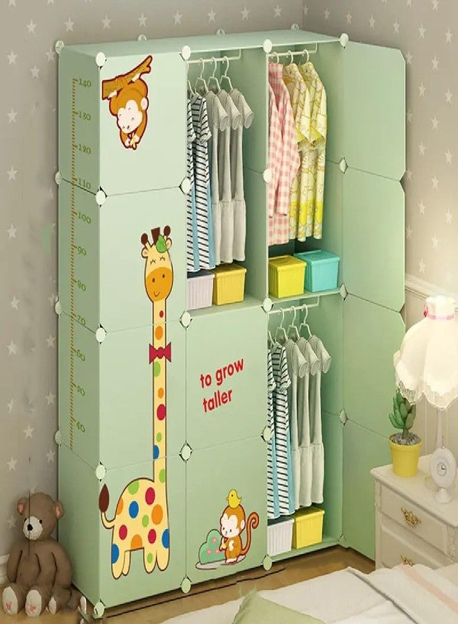 ELINDOR Kids Plastic Wardrobe for Clothes, Foldable Plastic Almirah for Clothe, Collapsible Wardrobe for Storage, Baby Cupboard for Clothes, Storage Rack for Kids - (Blue, 6 Door) (Green, 6 Door) - Image 5