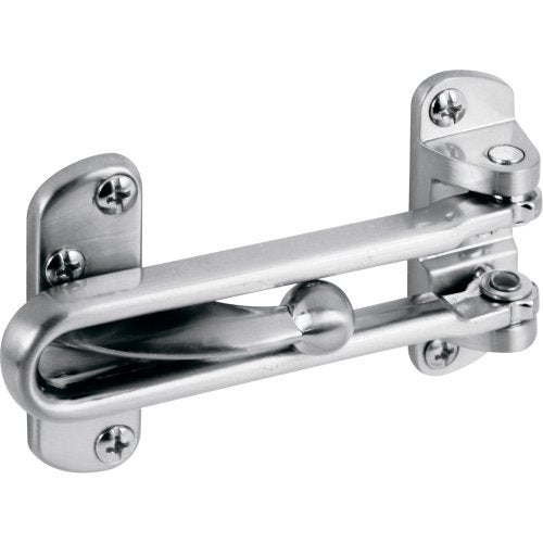 Defender Security Prime-Line U 10308 Diecast Security Swing Bar Lock for Hinged Swing-In Doors, 3-7/8 Inch Bar Length by 2-1/2 Inch Height, Satin Nickel (1 Set) - Image 5