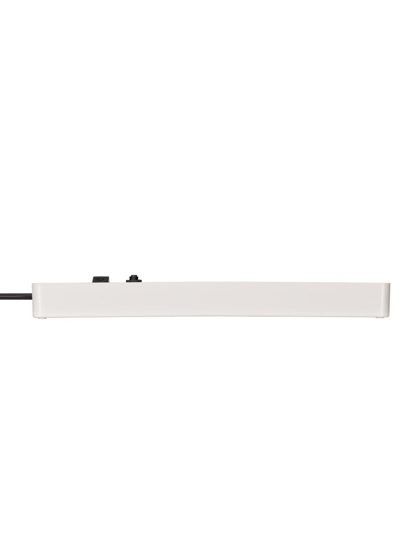 Brennenstuhl - Brennenstuhl Ecolor 5-way extension lead white/black (Power Strip 5-way with 1,5 m cable, safety fuse button and On/Off switch, 90° angle of sockets) - Image 1