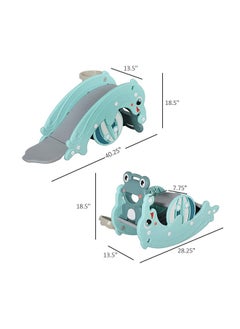 FULL JOY Multifunctional Foldable Frog  Rocking Chair Toy with  Dolphin Baby Slide And Basket Ball Stand  - Image 2