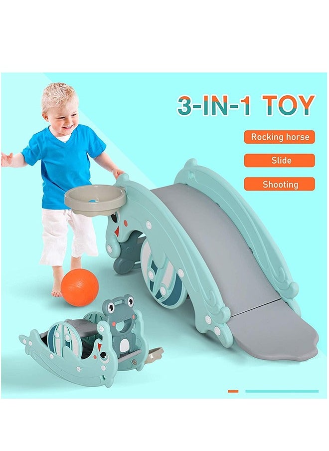 FULL JOY Multifunctional Foldable Frog  Rocking Chair Toy with  Dolphin Baby Slide And Basket Ball Stand  - Image 5