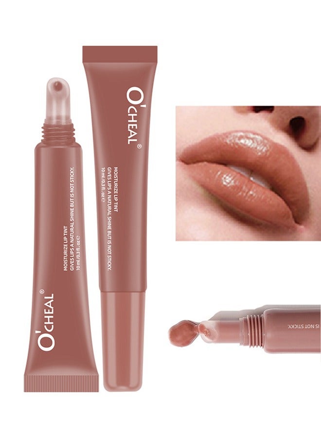 اوكيل ترطيب صبغة الشفاه - ملمع الشفاه النيود مرطب مرطب الوجه الناعم بلسم الشفاه المضاء العناية بالشفاه شفافة تقليل الشفاه تقليل الرطوبة طويلة الأمد تغذية غير لزجة ملمس منعش والعناية بالشفاه الجافة ممتلئ #02 - Image 1